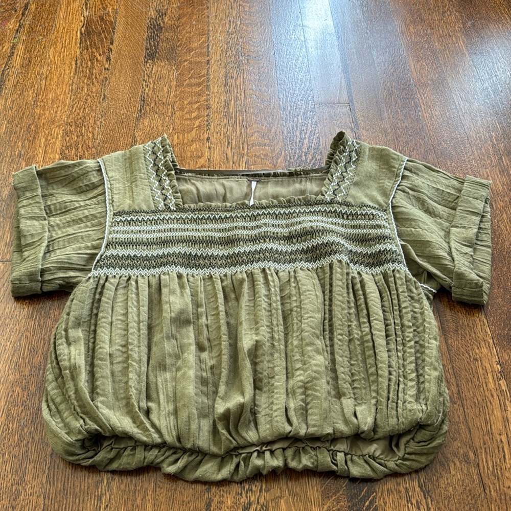 Free people green blouse